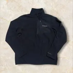 あ*ー様 00s Columbia 薄手フリースジップ USメンズ ブラック 刺