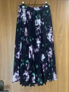【FRAY I.D】 ロングプリーツスカート フラワープリント 日本製