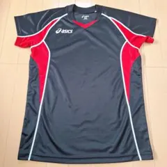 asics アシックス 半袖 スポーツシャツ ブラック レッドのサムネイル