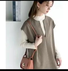 新品タグ付き⭐︎カフタン調サイドスリット圧縮ニットロング丈ワンピース