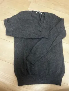 ユニクロ カシミヤ100%Vネックセーター 黒 レディース M 長袖 ニット
