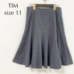 フレアスカート ウール グレー 美品 きれいめ フォーマル Aライン ひざ丈