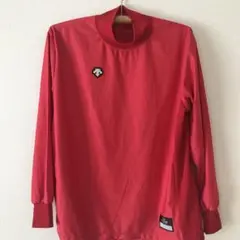 デサント 赤 長袖 ハイネック アンダーシャツ S日本製 レア？　野球