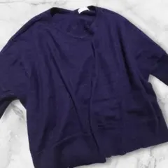 Earth music&ecology ダークパープル ニット五分袖