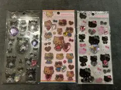 ハローキティ キラキララインストーンシール　クロミシール