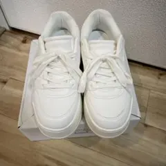 ZARA ホワイト プラットフォームスニーカー 36