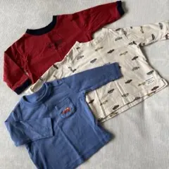 【プティマイン】長袖Tシャツ 3点セット 車デザイン　80サイズ
