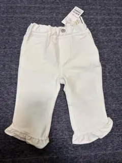 プティマイン／スマイルシリーズ ホワイト クロップドパンツ 90サイズ
