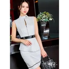 SOBRE ソブレ チェーンジップペプラムワンピース S