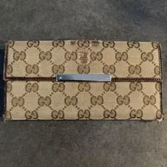 Gucci GGパターン 長財布 ベージュ/ブラウン