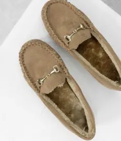 新品未使用タグ箱付★ minia ビットモカシン キャメル / S