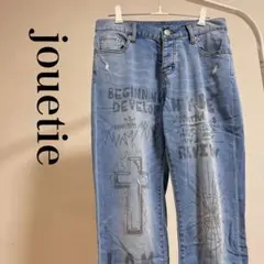 Loving♡様jouetie グラフィックプリント ダメージ加工　デニムパンツ