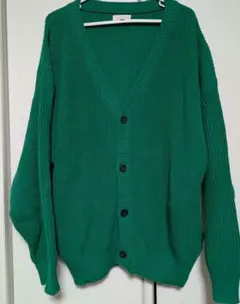 【古着】グリーン/ニット/カーディガン/ニットカーデ/LL