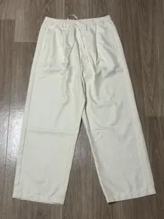 【極太】スーパーワイド バギーパンツ 白 W84 股上47cm 袴パンツ モード