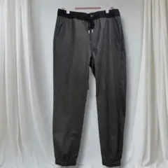 ビームスハート ジョガーパンツ Mサイズ 黒 グレー系 ウエストゴム 紐付き