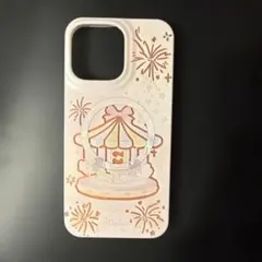 iPhone16pmケース メリーゴーランド柄 マグネット式