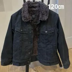 GAP 黒 デニム　ファーブルゾン