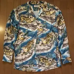 最初期 80s Hysteric Glamour 虎柄 長袖レーヨンアロハシャツのサムネイル