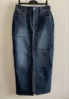 ★GLOBAL WORK★ストレッチデニム ロングスカート スリット入り