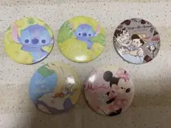 キャラクター缶バッジ5個セット　アリス　スティッチ　ミニー　ピノキオ