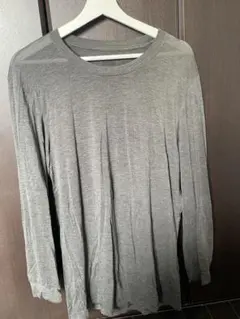 ユニクロ ヒートテック クルーネックT 長袖 メンズ M グレー UNIQLO