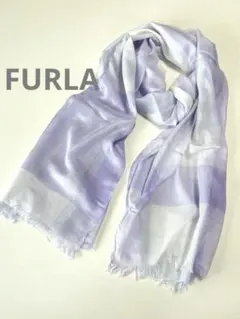 【新品】FURLA フルラ/ソフト手触り大判ストール・パープル系のサムネイル