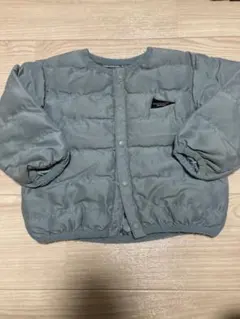 ノーカラージャケット　くすみブルー