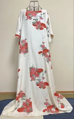着物リメイク　ハンドメイド　ロングワンピースドレス　LL(XL)〜5L対応