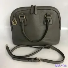 GUCCI グッチ 2way ハンドバッグ G金具 シボレザー ブランド