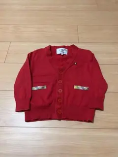 アーノルドパーマ 赤いニットカーディガン ボタン付き