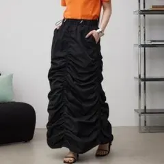 アズールバイマウジー/カーゴロングスカート/シャーリングナイロン/バックスリット