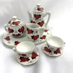 バラ模様のティーセット 陶磁器　ミニチュア