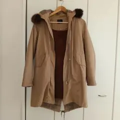 ファー付き モッズコート ベージュ