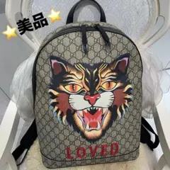 ☆美品☆GUCCI アングリーキャット バックパック GGスプリームキャンバス