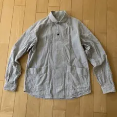 25SS FIR MUM リネン＆コットン・ピンチェック ブルゾンシャツ XS 25SS FIR MUM リネン＆コットン・ピンチェック ブルゾンシャツ XS