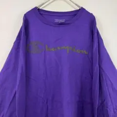 Champion パープル ロゴ 長袖カットソーのサムネイル
