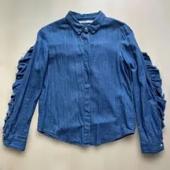ZARA Trafaluc フリル付きデニムシャツ XS