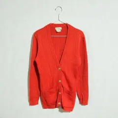 【☆美品☆】 VINTAGE 金ボタン 赤 カーディガン 38 ユニセックス