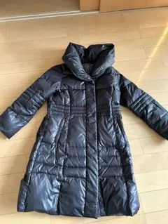 ロング丈 フード付き ダウンジャケット ブラック