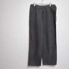 a1546 サマンサモスモス リネンワイドパンツ ブラック 麻100% ゆったり