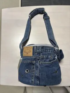 【美品】ルシアンエサヨ キャリーバッグ ハンド デニム バケツ型 リメイク 美品】ルシアンエサヨ キャリーバッグ ハンド デニム バケツ型