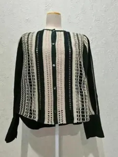 【美品】EBONY エボニー レース切替 カーディガン 20SS ブラックのサムネイル