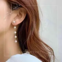 SALE パール キャッチ ロングピアス セレクト 大人可愛い 結婚式 お呼ばれ