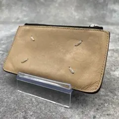 【微美品】メゾンマルジェラ　フラグメントケース　ベージュ　ブラック　レザー