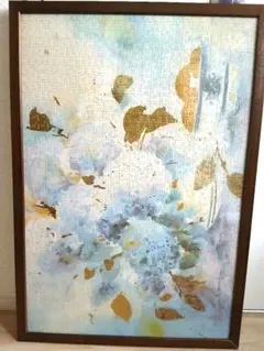 ジグソーパズル 額縁入り 紫陽花 水彩画風　完成品のサムネイル