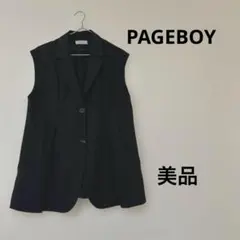 PAGEBOY ページボーイ　セットアップロングベスト　ジレ ブラック 黒　完売