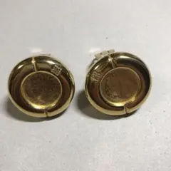 11934 ジバンシー　ヴィンテージ　ゴールド ラウンド型 メタル イヤリング