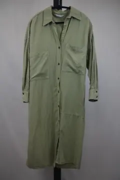 ZARA オリーブグリーン シャツワンピース❁0267
