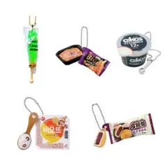 フード系ミニチュア/ガチャ5点セット キーホルダー お菓子 食品