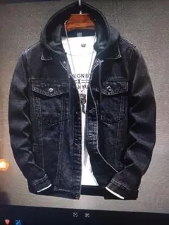 ダークデニム フード付きジャケット